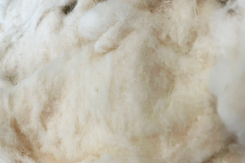White wad of cellulose acetate fibre